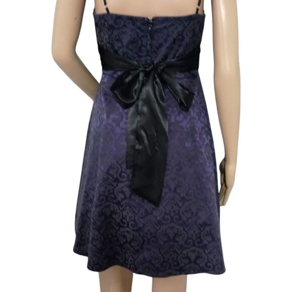 Y2K Speechless Flared Dress Sz 7 Fairy Grunge Dark Romantic HOCO Purple Brocade - Picture 3 of 16